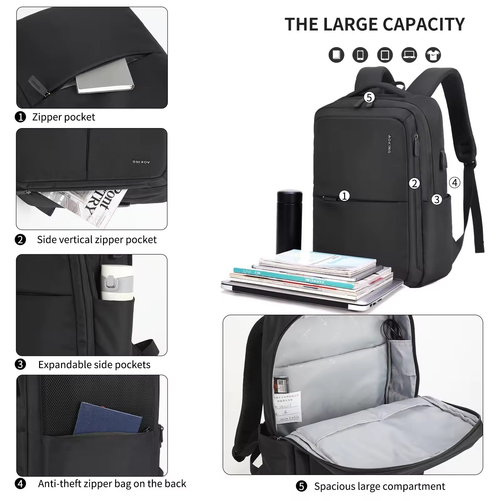 Aoking Smart Mochila Ejecutiva para Laptop