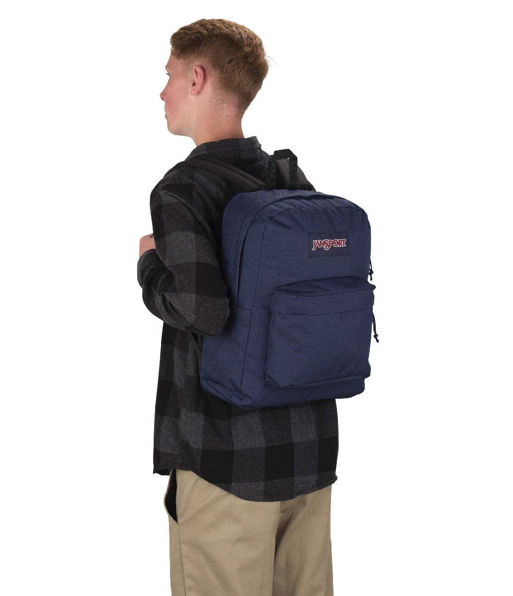 Jansport Superbreak Plus Mochila para Laptop, Escolar o Universitaria, Unisex#color_navy
